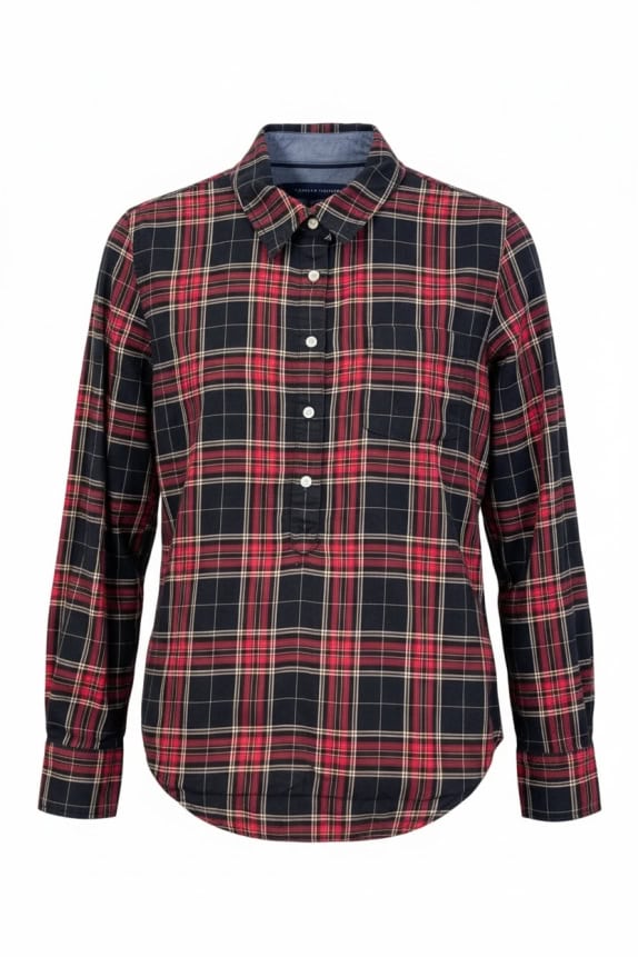 TOMMY HILFIGER Καρό Πουκάμισο Μαύρο / Κόκκινο UNISEX M