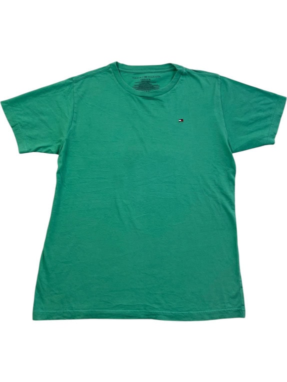 TOMMY HILFIGER T SHIRT MINIMAL GREEN MENS PRE OWNED L