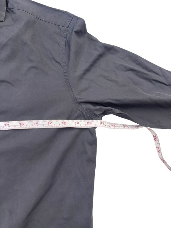 TOMMY HILFIGER LONG SLEEVE SHIRT MINIMAL CHARCOAL MENS PRE OWNED S