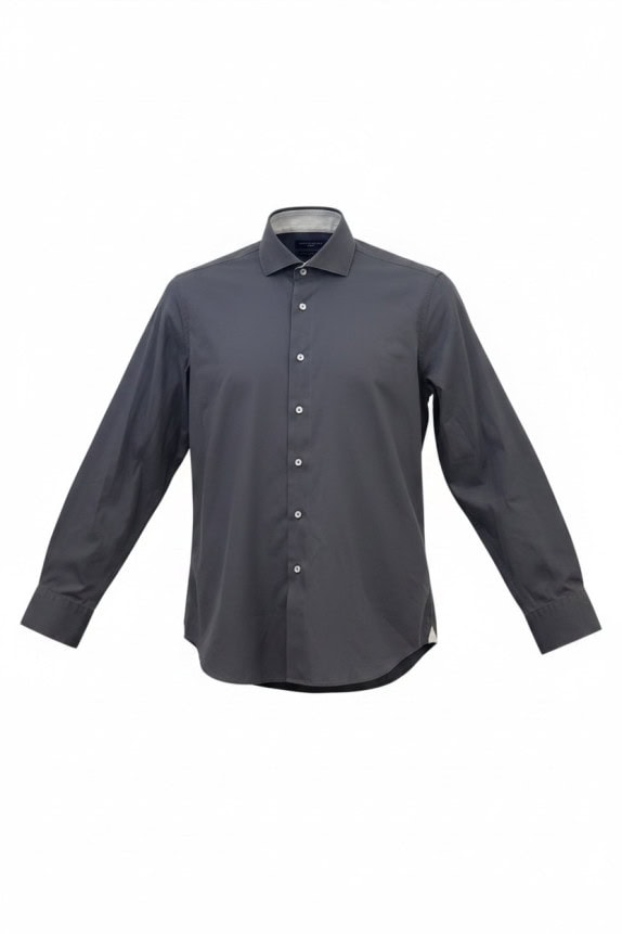 TOMMY HILFIGER ΜΑΚΡΥΜΑΝΙΚΟ ΠΟΥΚΑΜΙΣΟ MINIMAL CHARCOAL ΑΝΤΡΙΚΟ PRE OWNED S