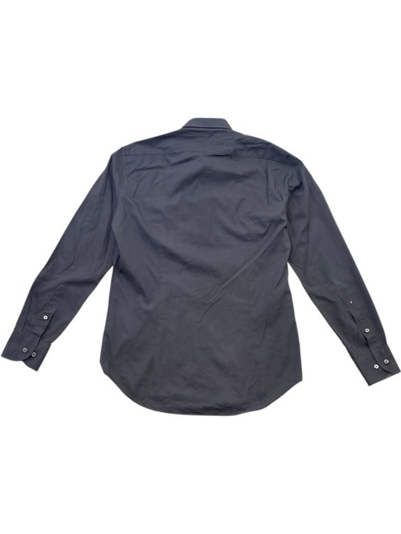 TOMMY HILFIGER LONG SLEEVE SHIRT MINIMAL CHARCOAL MENS PRE OWNED S