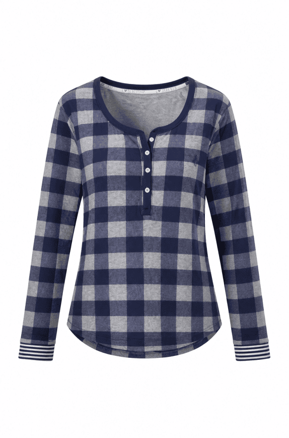 TOMMY HILFIGER LONG SLEEVE CHECK SHIRT BLUE WOMEN PRE OWNED M