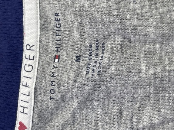 TOMMY HILFIGER ΜΠΛΟΥΖΑ ΜΑΚΡΥΜΑΝΙΚΗ ΚΑΡΟ ΜΠΛΕ ΓΥΝΑΙΚΕΙΟ PRE OWNED M