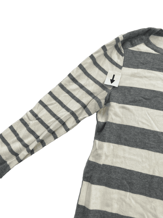 TOMMY HILFIGER LONG SLEEVE TOP STRIPED GREY WHITE WOMEN PRE OWNED M