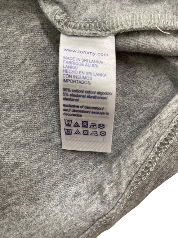 TOMMY HILFIGER LONG SLEEVE TOP SLIM FIT LOGO GREY MENS XL