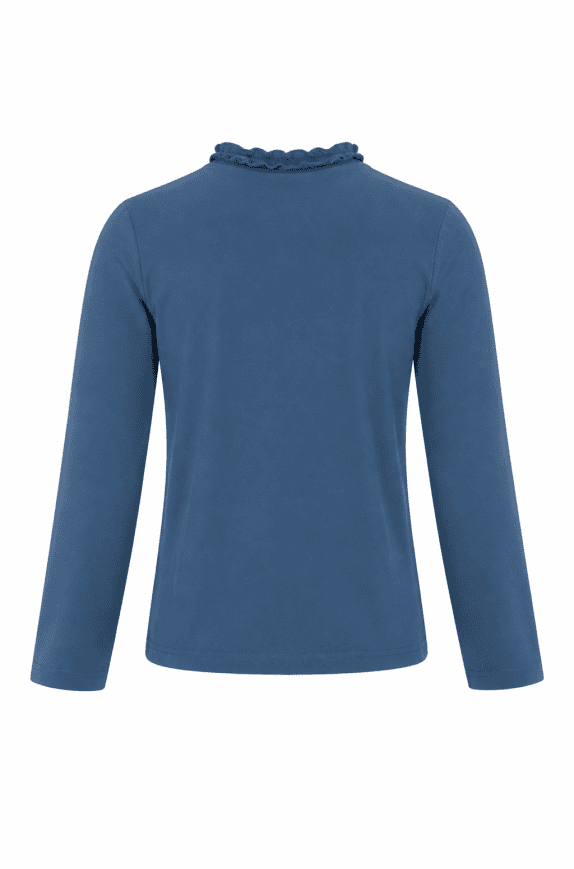 TOMMY HILFIGER BLUSA DETTAGLIO VOLANT BLU DONNA PRE OWNED XL