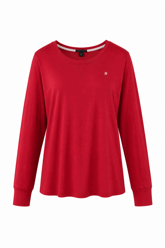 TOMMY HILFIGER ΜΠΛΟΥΖΑ ΜΕ ΜΑΚΡΥ ΜΑΝΙΚΙ MINIMAL ΚΟΚΚΙΝΟ ΓΥΝΑΙΚΕΙΟ PRE OWNED M