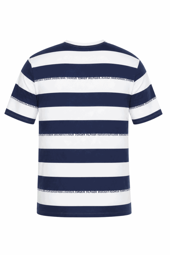 TOMMY HILFIGER ΜΠΛΟΥΖΑ ΜΕ ΡΙΓΕΣ NAVY WHITE ΑΝΤΡΙΚΟ PRE OWNED XXL