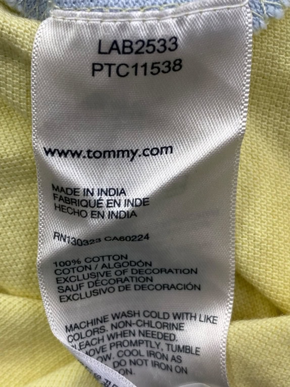 TOMMY HILFIGER POLO SHIRT COLORBLOCK MULTICOLOR MEN PRE OWNED XS