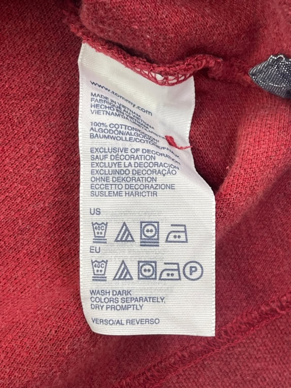 TOMMY HILFIGER ΜΠΛΟΥΖΑ POLO ΜΑΚΡΥΜΑΝΙΚΗ RETRO ΚΟΚΚΙΝΟ ΑΝΤΡΙΚΟ L pre-owned