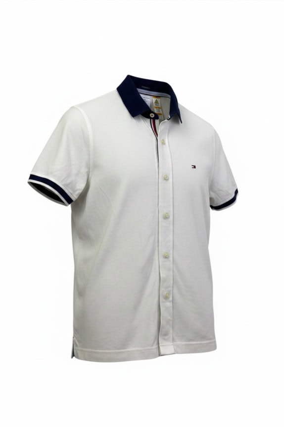 TOMMY HILFIGER ΜΠΛΟΥΖΑ POLO ΜΕ ΚΟΥΜΠΙΑ ΛΕΥΚΗ UNISEX S