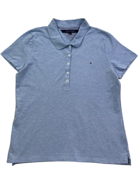 TOMMY HILFIGER ΜΠΛΟΥΖΑ POLO MINIMAL ΓΑΛΑΖΙΟ ΓΥΝΑΙΚΕΙΟ PRE OWNED L