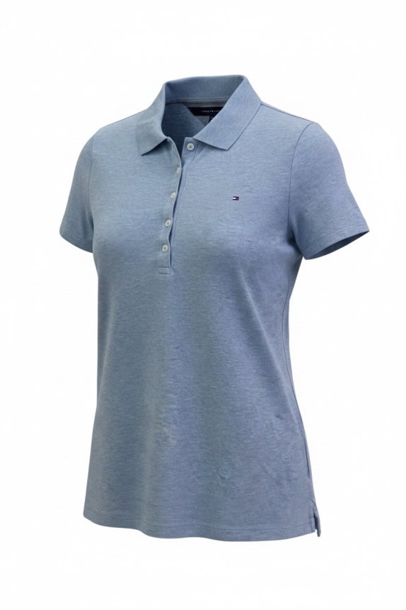 TOMMY HILFIGER ΜΠΛΟΥΖΑ POLO MINIMAL ΓΑΛΑΖΙΟ ΓΥΝΑΙΚΕΙΟ PRE OWNED L
