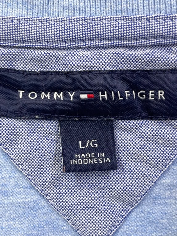 TOMMY HILFIGER ΜΠΛΟΥΖΑ POLO MINIMAL ΓΑΛΑΖΙΟ ΓΥΝΑΙΚΕΙΟ PRE OWNED L