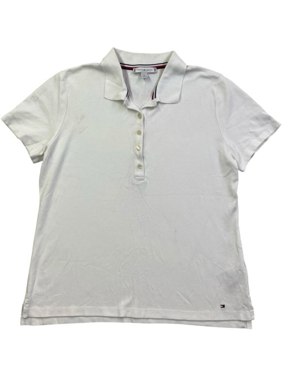 TOMMY HILFIGER POLO MINIMAL BIANCO UOMO PRE OWNED M