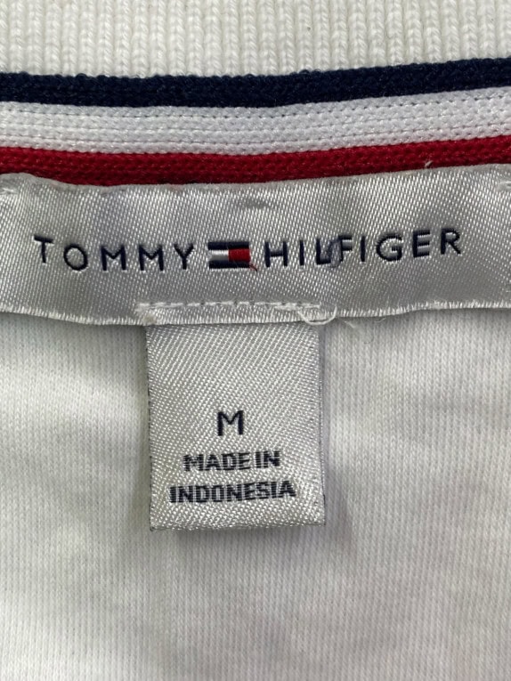 TOMMY HILFIGER POLO MINIMAL BIANCO UOMO PRE OWNED M