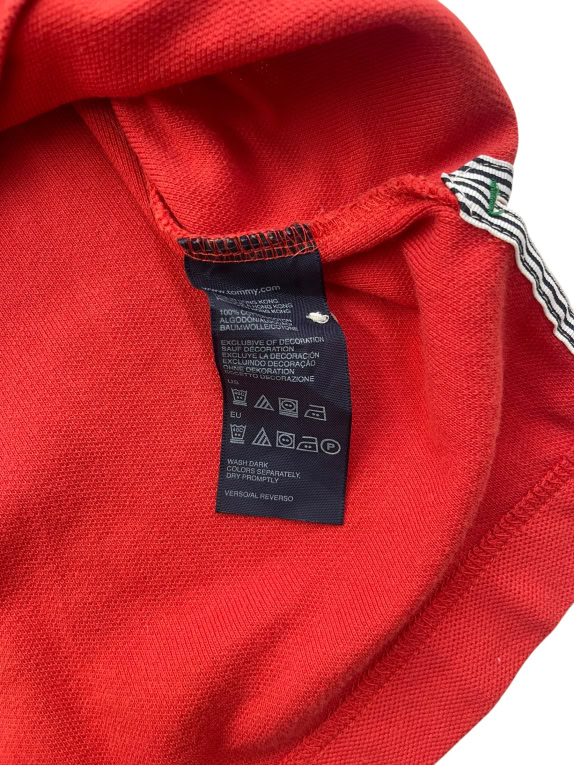 TOMMY HILFIGER polo retrò rossa da uomo XL usata