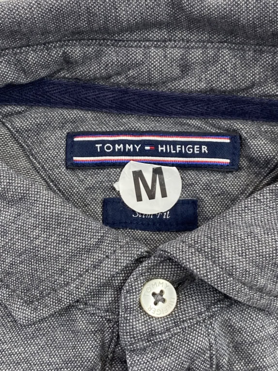 TOMMY HILFIGER ΜΠΛΟΥΖΑ POLO SLIM FIT ΓΚΡΙ UNISEX M preowned
