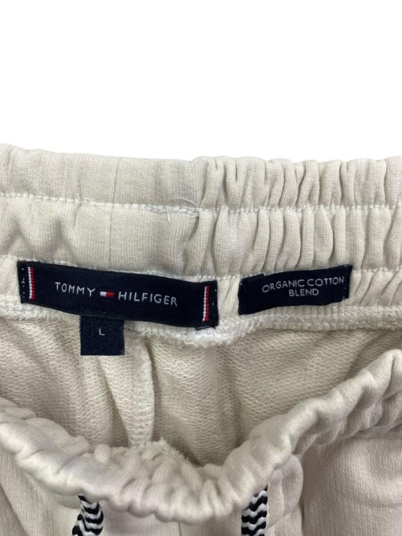 TOMMY HILFIGER CARGO SWEATPANTS LOGO BEIGE MENS L