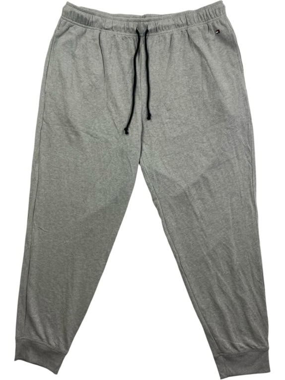 TOMMY HILFIGER JOGGER PANTS CASUAL FLAG LOGO GREY MEN'S SIZE L