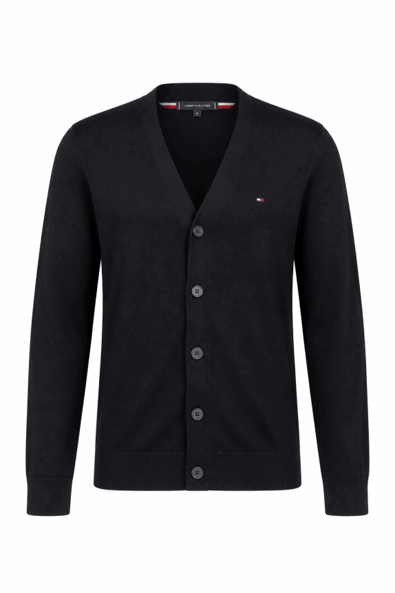 TOMMY HILFIGER ΠΛΕΚΤΗ ΖΑΚΕΤΑ MINIMAL ΜΑΥΡΟ ΑΝΤΡΙΚΟ PRE OWNED L