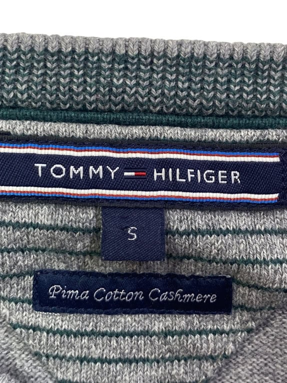 TOMMY HILFIGER ΠΛΕΚΤΟ CROPPED MINIMAL ΓΚΡΙ ΓΥΝΑΙΚΕΙΟ PRE OWNED S