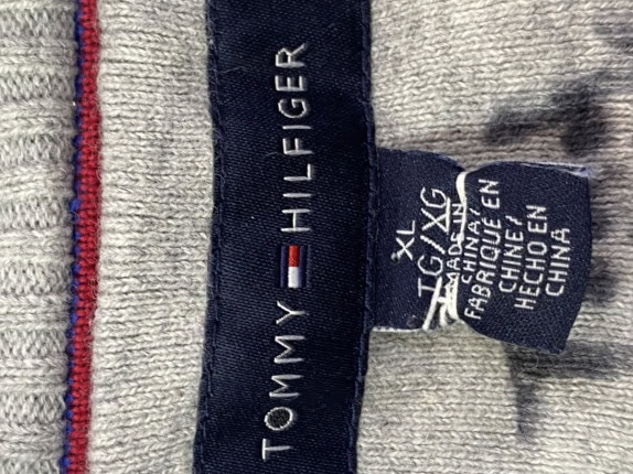 TOMMY HILFIGER MAGLIA ZIP A RIGHE BLU UOMO PRE OWNED XL