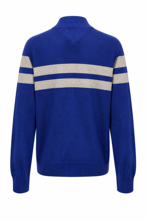 TOMMY HILFIGER MAGLIA ZIP A RIGHE BLU UOMO PRE OWNED XL