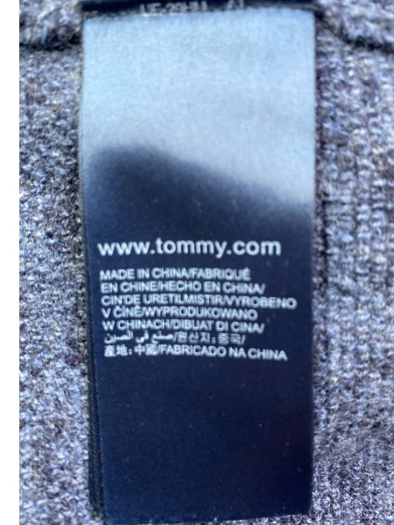 TOMMY HILFIGER Πλεκτό Πουλόβερ Color-Block Ριγέ Μπλε/Γκρι Ανδρικό Size M