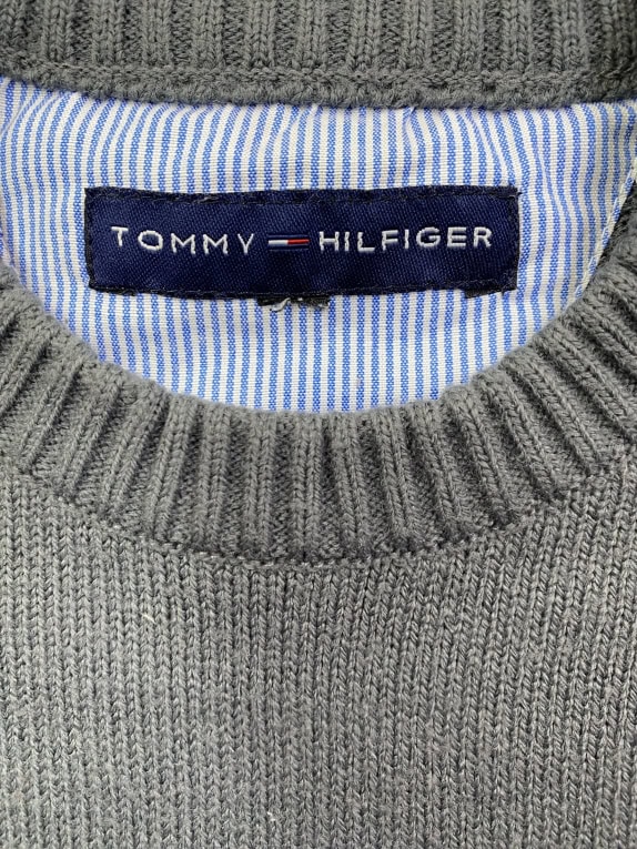 TOMMY HILFIGER Πλεκτό Πουλόβερ Crewneck Classic Logo Γκρι Ανδρικό M