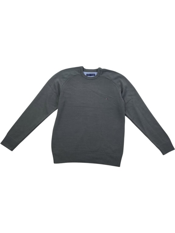 TOMMY HILFIGER Πλεκτό Πουλόβερ Crewneck Classic Logo Γκρι Ανδρικό M