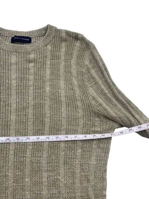 TOMMY HILFIGER MAGLIONE IN MAGLIA MINIMAL BEIGE UOMO PRE OWNED M