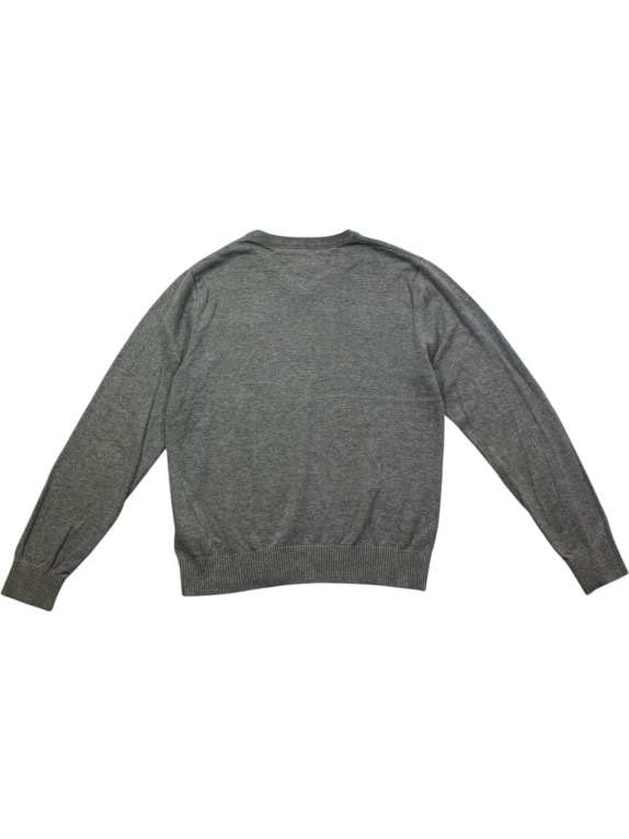TOMMY HILFIGER Maglione in maglia con scollo a V Logo grigio da uomo