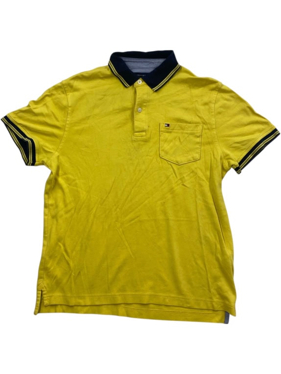 Tommy Hilfiger Polo Custom Fit Κίτρινο Ανδρικό S