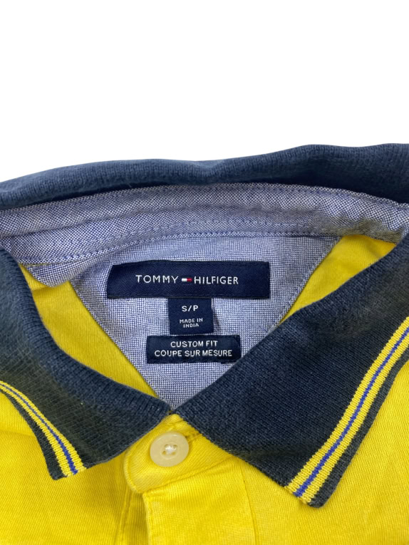 Tommy Hilfiger Polo Custom Fit Κίτρινο Ανδρικό S