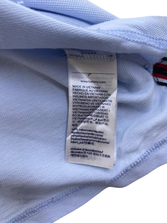 TOMMY HILFIGER Polo Shirt Logo Light Blue Men's XXL