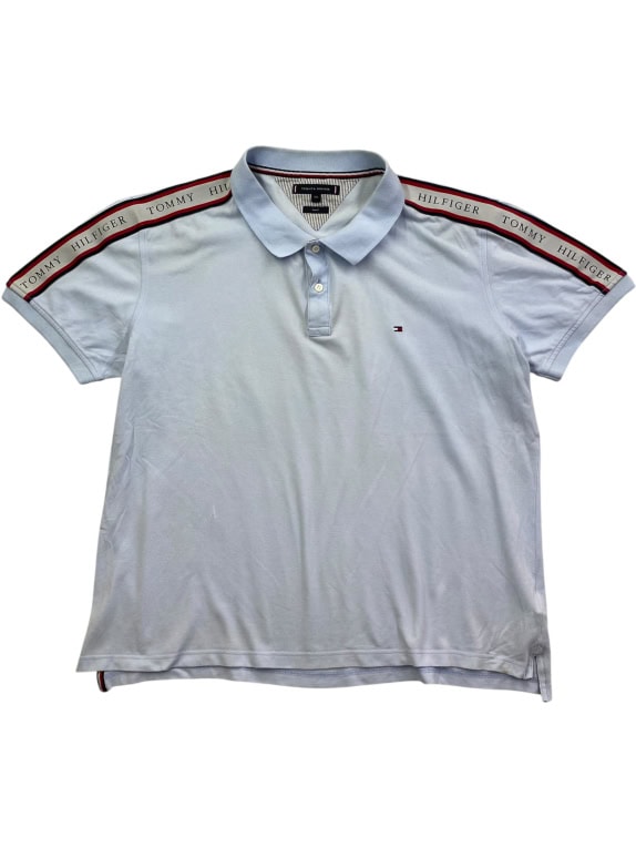 TOMMY HILFIGER Polo Shirt Logo Light Blue Men's XXL
