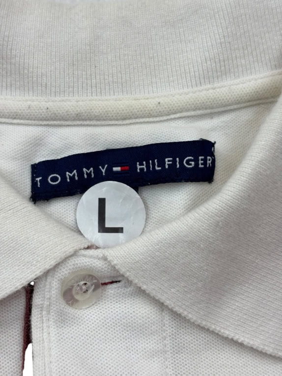 TOMMY HILFIGER POLO MINIMAL OFF WHITE ΑΝΤΡΙΚΟ PRE OWNED L