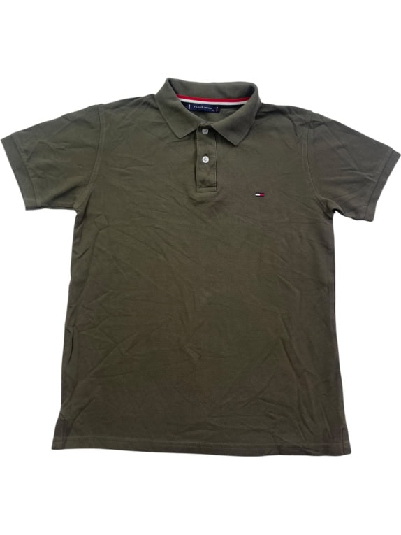 TOMMY HILFIGER POLO MINIMAL OLIVE UOMO PRE OWNED M