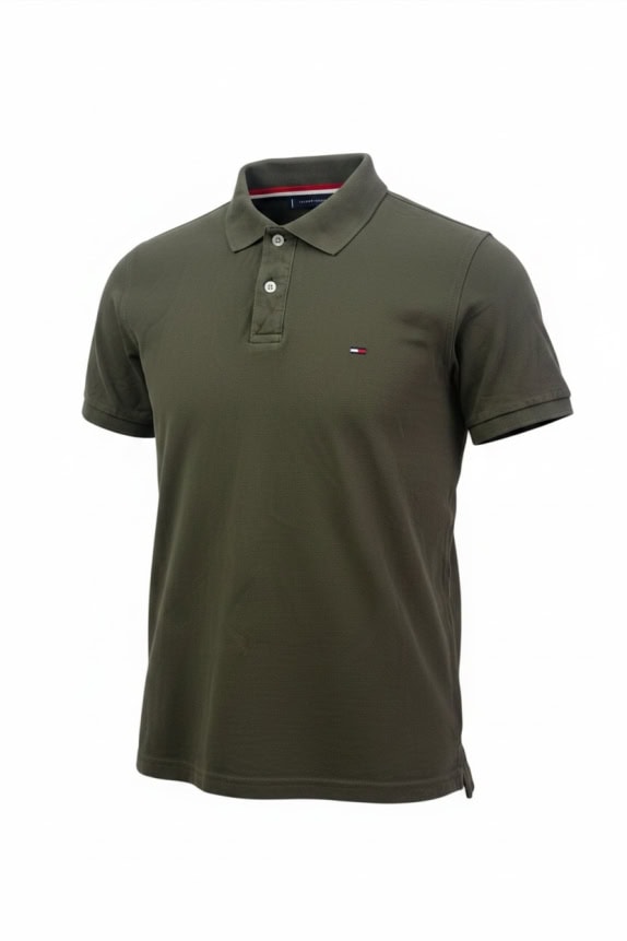 TOMMY HILFIGER POLO MINIMAL OLIVE UOMO PRE OWNED M