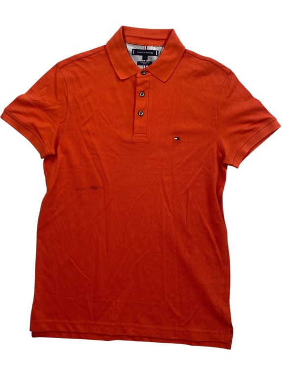 Tommy Hilfiger Polo Maglia 1985 Slim Fit con logo ricamato arancione da uomo S