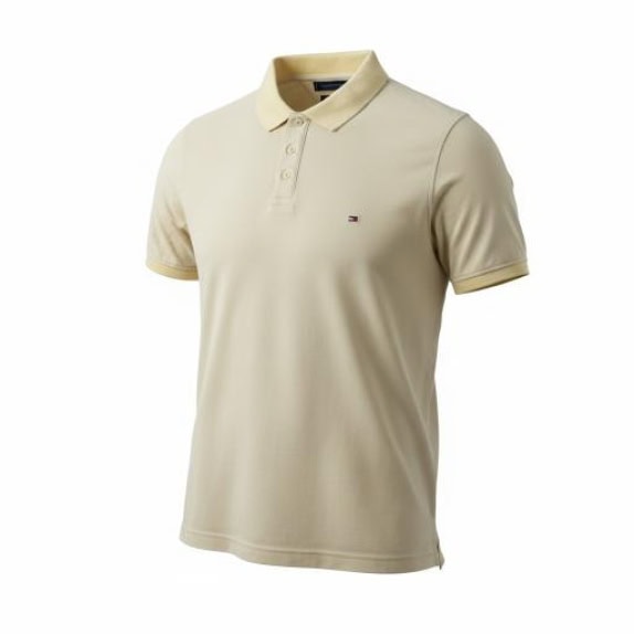TOMMY HILFIGER Polo Μπλούζα Casual Λογότυπο Εκρού Ανδρικό 3XL