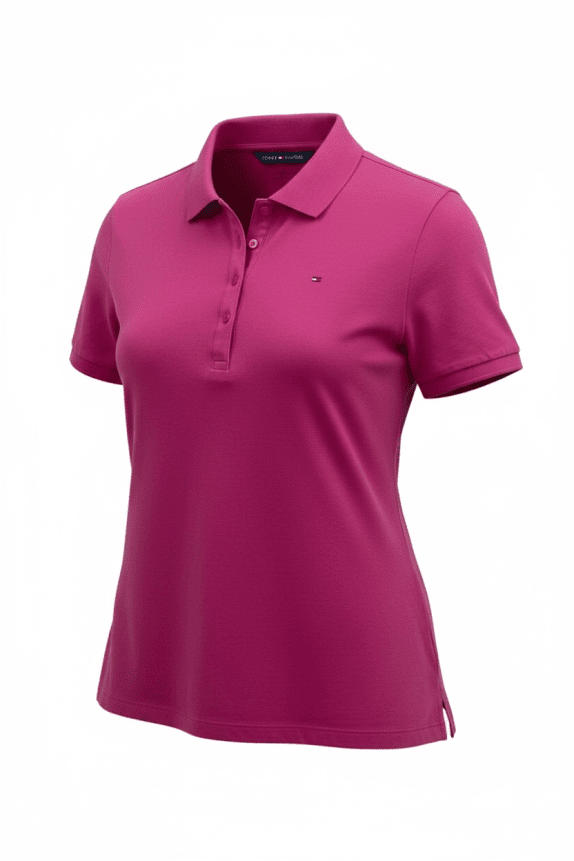 Tommy Hilfiger Polo Μπλούζα Classic Fit Logo Φούξια Γυναικεία XL