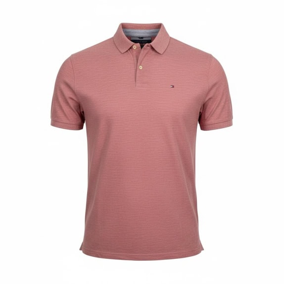 Tommy Hilfiger Polo Shirt Classic Fit Logo Brick Red Men’s L
