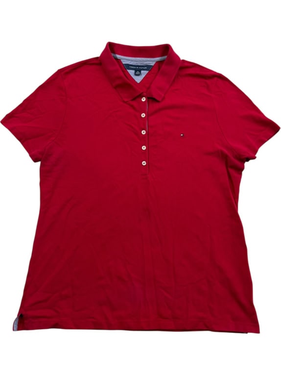 Tommy Hilfiger Polo Μπλούζα Classic Logo Κόκκινο Γυναικείο XL