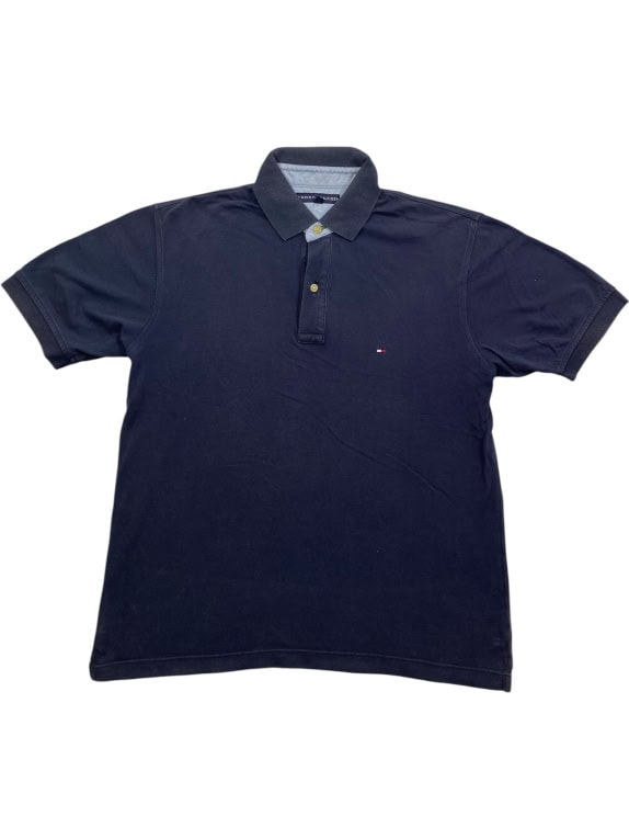 TOMMY HILFIGER POLO ΜΠΛΟΥΖΑ CLASSIC PIQUE ΚΕΝΤΗΤΟ ΛΟΓΟΤΥΠΟ ΜΠΛΕ ΣΚΟΥΡΟ ΑΝΔΡΙΚΗ M