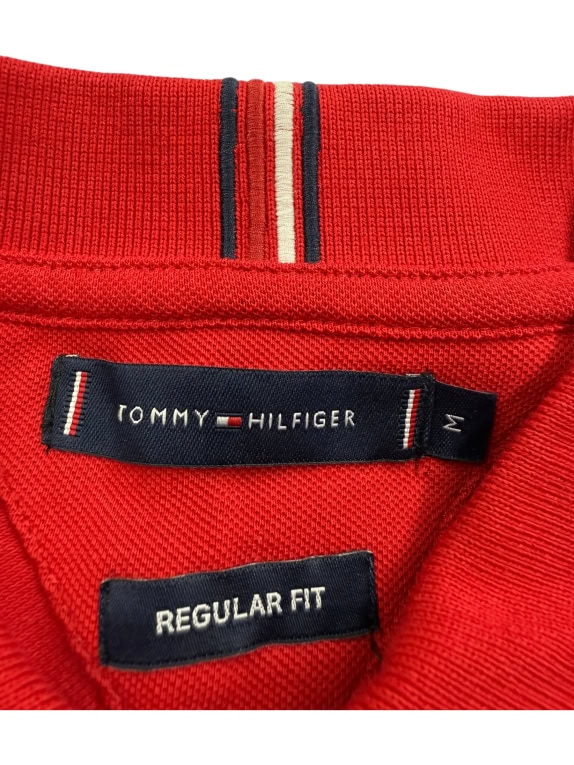 TOMMY HILFIGER Polo Μπλούζα Logo HILFIGER Κόκκινο Ανδρικό M
