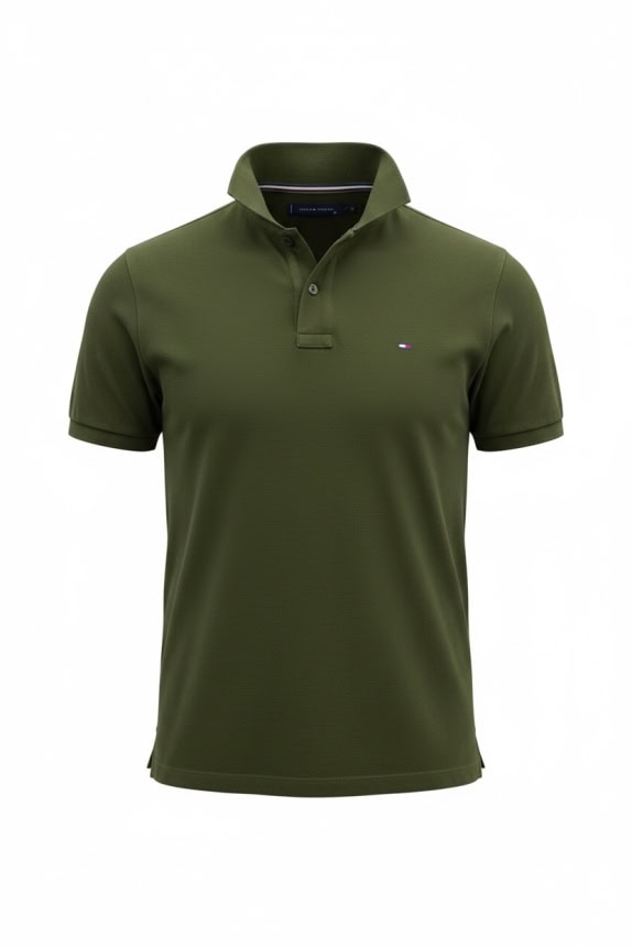 TOMMY HILFIGER polo con logo kaki da uomo M