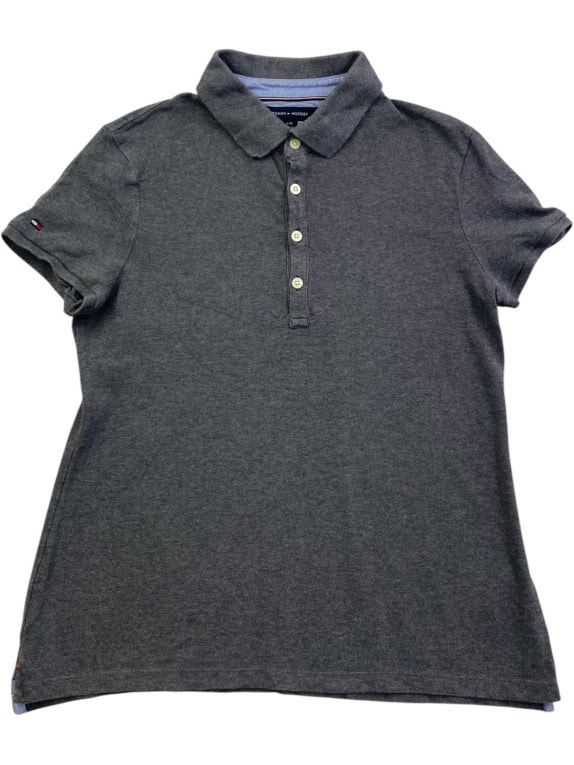 TOMMY HILFIGER ΠΟΛΟ ΜΠΛΟΥΖΑ MINIMAL CHARCOAL ΓΥΝΑΙΚΕΙΟ PRE OWNED L