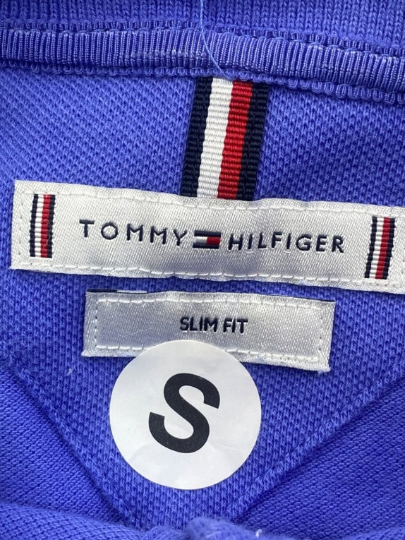 TOMMY HILFIGER POLO SHIRT MINIMAL BLUE WOMEN PRE OWNED S
